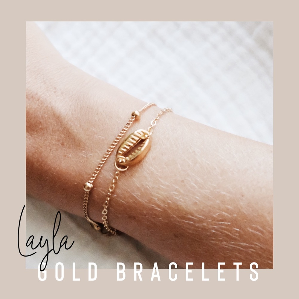 “Layla” Bracelet Set in Gold - Picture 1 of 4